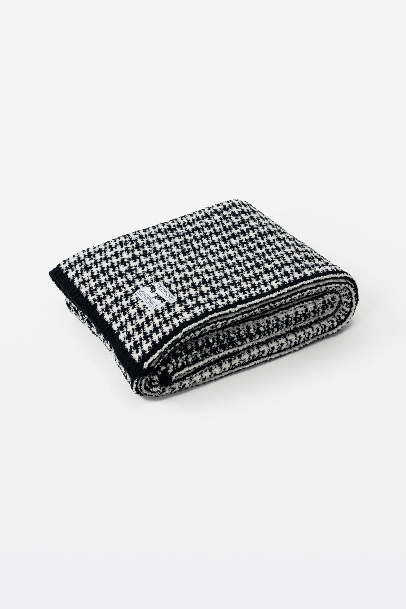 Black & White Houndstooth Pattern Plush Throw Blanket - Throw - Touchofgod.co