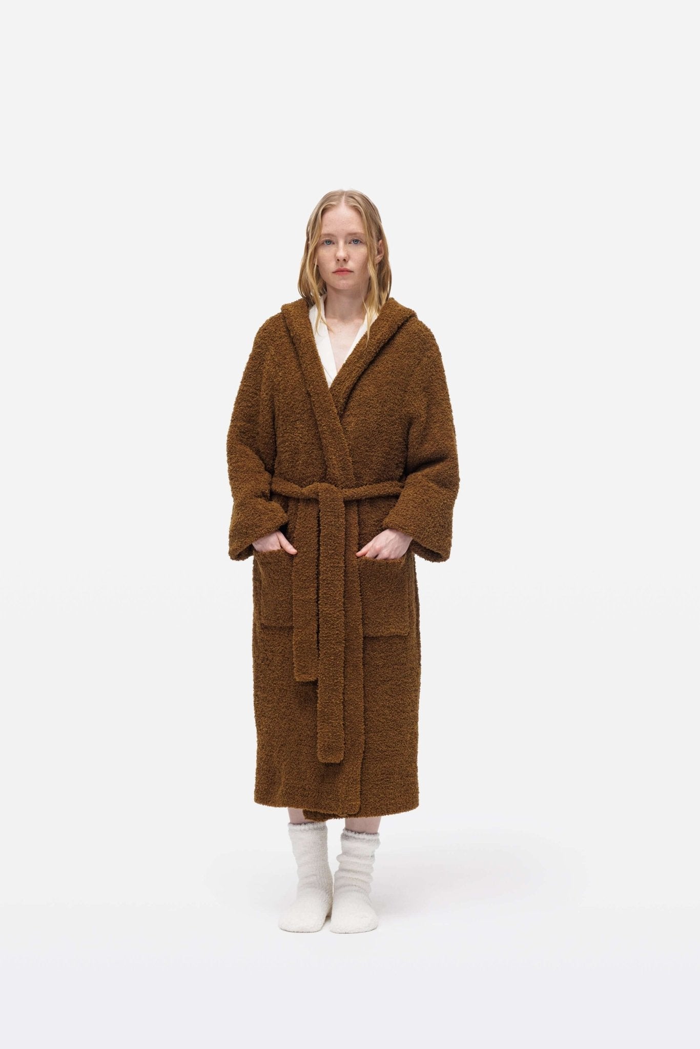 Breen Hooded Plush Bathrobe - Robe - Touchofgod.co