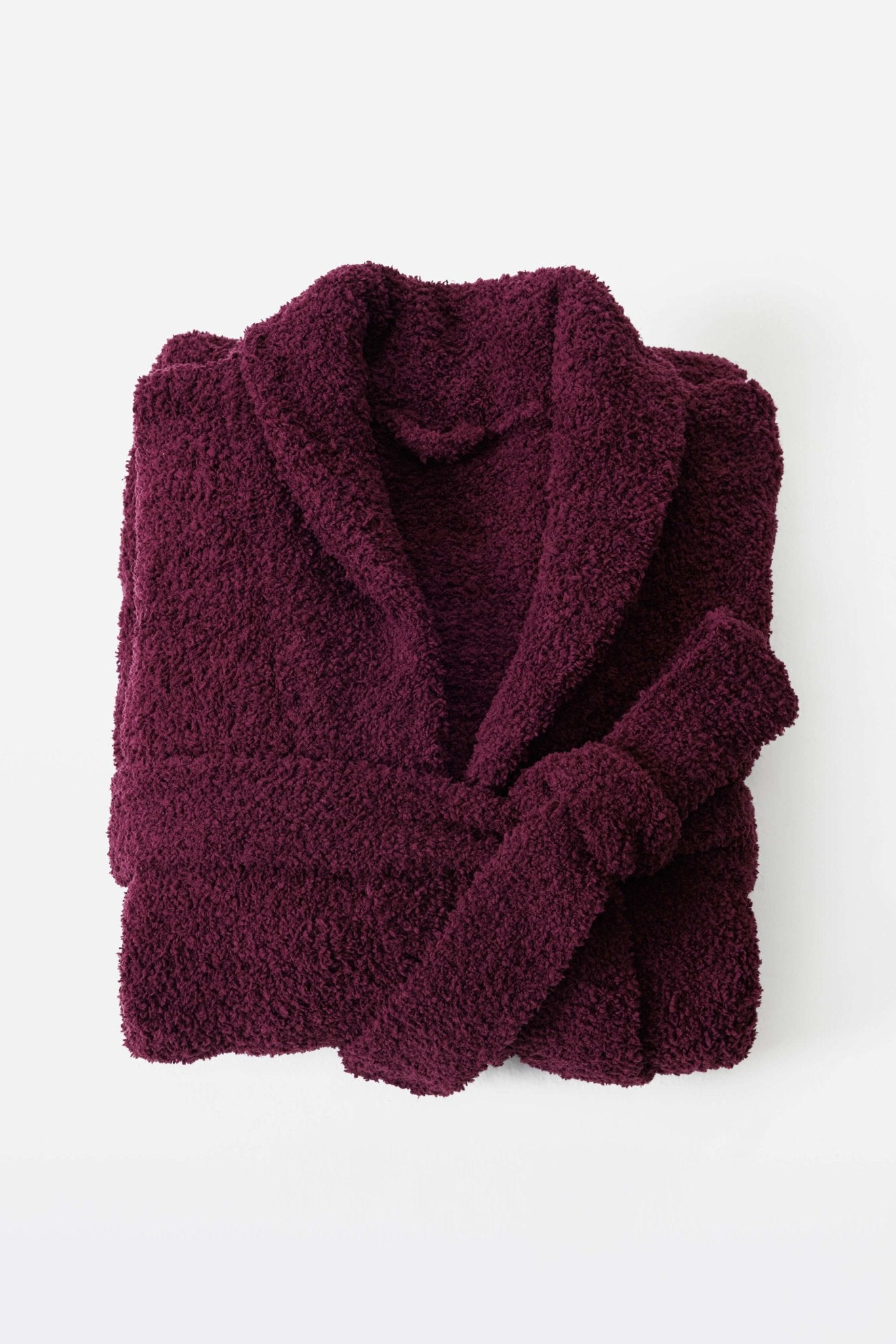 Burgundy Ultra Soft Classic Luxury Plush Bathrobe - Robe - Touchofgod.co