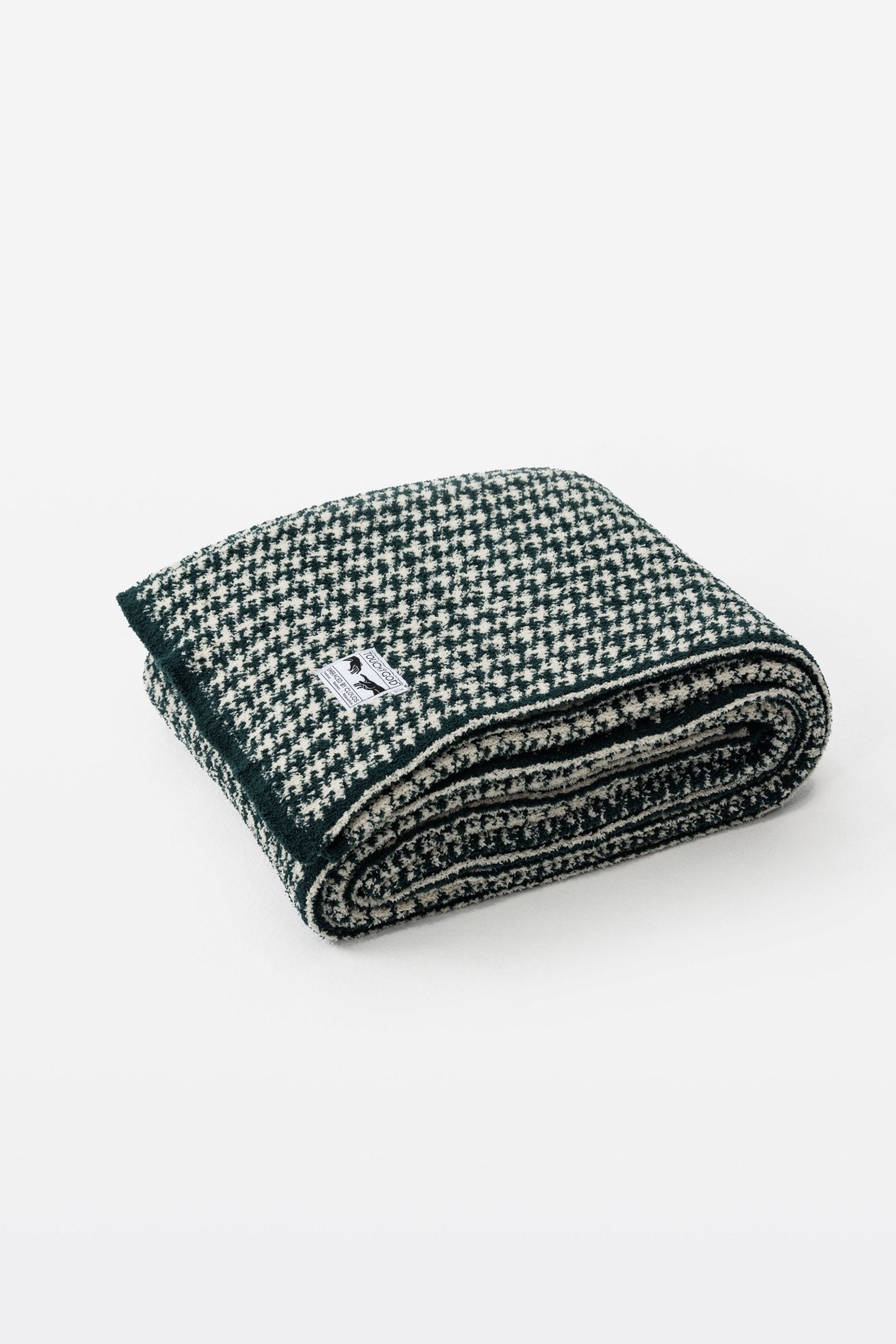 Pine Green Houndstooth Pattern Plush Microfiber Throw Blanket - Blanket - Touchofgod.co